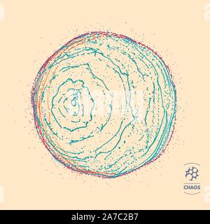 Array mit dynamischen Partikel kleiner Partikel im Kreis. Moderne Wissenschaft und Technologie Element. Radialreifen. Abstrakte gepunkteten Hintergrund. Vektor Stock Vektor