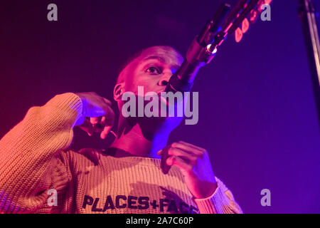 Kopenhagen, Dänemark. 31 Okt, 2019. Der kanadische Sänger, Songwriter und Musiker Daniel Caesar führt ein Live Konzert bei VEGA in Kopenhagen. (Foto: Gonzales Foto/Bo Kallberg/Alamy Live-Nachrichten) Stockfoto