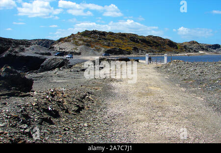 Küste bei Cap de Favaritx, Menorca, Spanien, Blick vom Leuchtturm Stockfoto