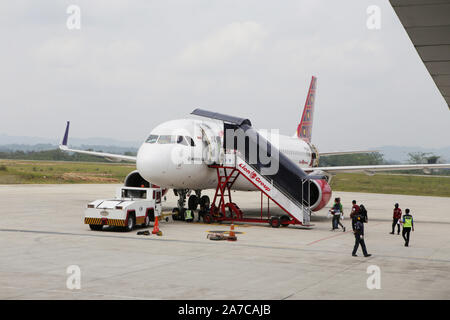 Batik Luft, der Airbus A320-Serie im Aji Pangeran Tumenggung Pranoto Flughafen, Samarinda, Ost Borneo, Indonesien Stockfoto