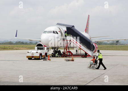 Batik Luft, der Airbus A320-Serie im Aji Pangeran Tumenggung Pranoto Flughafen, Samarinda, Ost Borneo, Indonesien Stockfoto