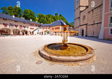 Berchtesgaden Marktplatz und historische Architektur, Bayern Alpen Region in Deutschland Stockfoto