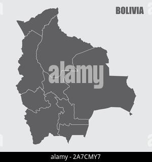Bolivien Regionen Karte Stock Vektor