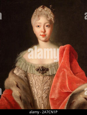 Tsarevna, Tsar's Tochter, Elisabeth Petrowna (zukünftige Kaiserin Elisabeth) von Louis Caravaque (1684-1754) Französische Portrait Maler, die in Russland gearbeitet. Stockfoto