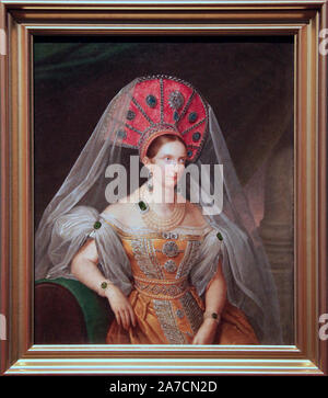 Die Zarin, Kaiserin Alexandra Fyodorovna, 1836, von A. Maljukov teilweise nach Franz Krüger. Stockfoto