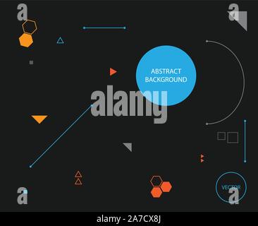 Moderne minimalistische Geometrische abstrakt Hintergrund von Grundformen - dunkle Version Stock Vektor