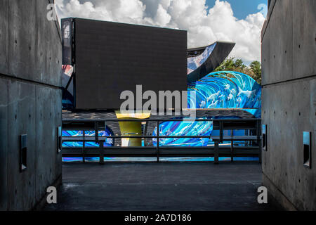 Orlando, Florida. Oktober 29, 2019. Zugang zu Bayside Stadium in Seaworld. Stockfoto