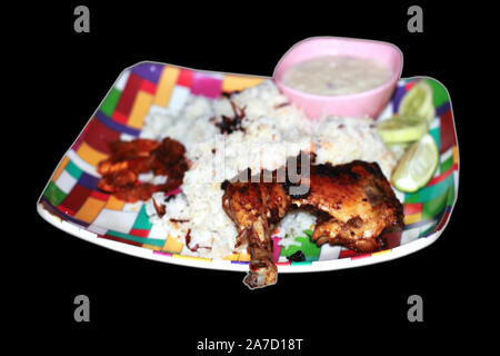 Ambur Huhn Biriyani oder Huhn Dum Hyderabadi Biryani ist ein North Indian style Festival Food für Ramadan Kareem Eid-ul-Adha, Tamil Nadu, Indien Basmati Stockfoto