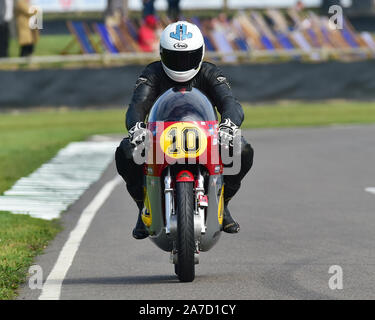 Mick Grant, Gary Johnson, MV Agusta 500/3, Barry Sheene Memorial Trophy, Goodwood Revival 2019, September 2019, Rundstrecke, Classic, Wettbewerb, Stockfoto