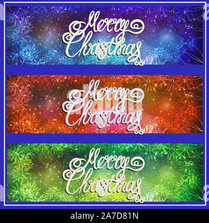Set banner Frohe Weihnachten. Helle Illustration für Design. Stockfoto