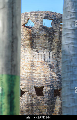 Campo Grande-MS, Brasilien - 30. Oktober 2019: Zarabatana indigenen Monument im Park der Nationen, Einheimische. Touristische Ort. Stockfoto