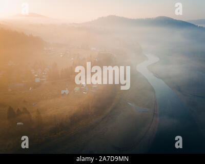 Panorama von Polanczyk Bereich. Polanczyk, Transkarpatien, Polen. Stockfoto