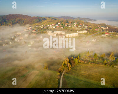 Panorama von Polanczyk Bereich. Polanczyk, Transkarpatien, Polen. Stockfoto