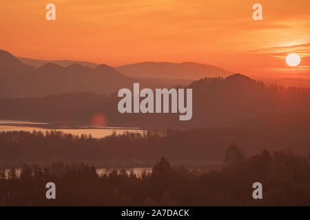 Panorama von Polanczyk Bereich. Polanczyk, Transkarpatien, Polen. Stockfoto