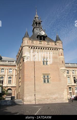 Donjon du Capitole Clock Tower, Toulouse, Frankreich Stockfoto