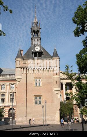 Donjon du Capitole Clock Tower, Toulouse, Frankreich Stockfoto