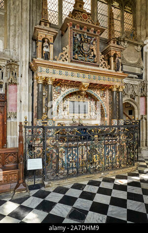 Grab von Robert Dudley, Earl of Leicester und Lettice im Beauchamp Kapelle der St. Mary's Kirche in Warwick Stockfoto