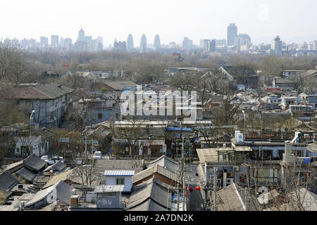 Beijing City aus der Drum Tower, Peking, China Stockfoto