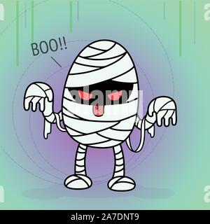 Ei MONSTER MUMIE CHARAKTER VEKTOR. Abbildung Stock Vektor