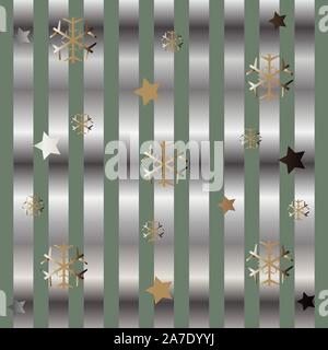Funky Gradient Muster mit Sternen und Flocken. Winter Thema. Vector Illustration. Stock Vektor