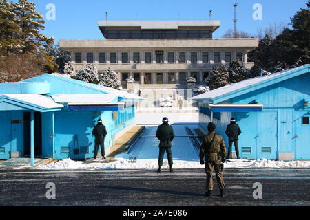 Josan-Ri, Panmunjom, DMZ, Süd- und Nordkorea Grenze Joint Security Area (JSA) Stockfoto