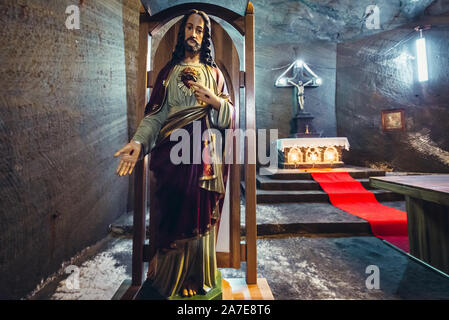 Die Römisch-katholische St. Barbara Kapelle im Salzbergwerk Cacica (Polnische Kaczyka), Dorf im Kreis Suceava entfernt, Region Bukowina in Rumänien Stockfoto