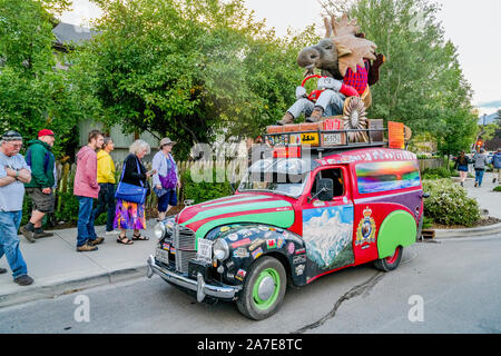 1951 Austin Kastenwagen Art car Erstellt von Lyle Brown-John. Stockfoto