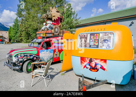 1951 Austin Kastenwagen Art car Erstellt von Lyle Brown-John. Stockfoto