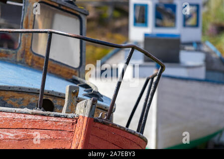 Detail einer Angeln Boote aus Holz in Sisimiut, Grönland Stockfoto