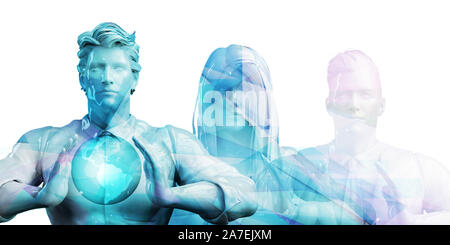 Globale Daten Marketing Informationen und Lösungen Konzept Stockfoto