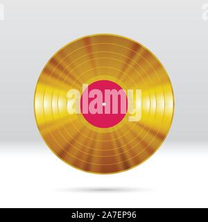 Vinyl Disc 12 Zoll LP Record mit bunten Nuten, glänzende Titel Stock Vektor