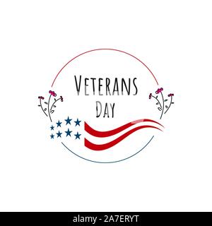 Kreis stil Veterans Day Schriftzug Hintergrund design vector Typografie illustration Stock Vektor