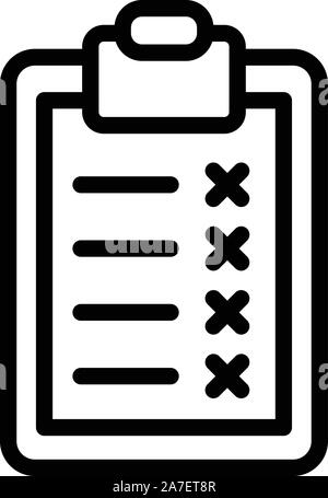 Keine Marke checkboard Symbol, outline Style Stock Vektor