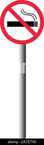 Gnposts nicht rauchen. Rauchen Zeichen auf weißem Hintergrund. Rauchverbot symbol Zigarette in den roten Kreis. Stock Vektor