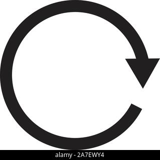 Replay Symbol auf weißem Hintergrund. Flat Style. Wiederholen Sie die Zeichen Symbol für Ihre Web site Design, Logo, App, UI.refresh/Symbol wiederholen. sync Refresh unterzeichnen. Stock Vektor