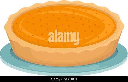 Weihnachten Pumpkin Pie auf einem blauen Schild. Neues Jahr Gericht. Stock Vektor