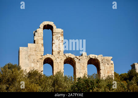 Athen, die Hauptstadt Griechenlands Theater des Dionysos (Herodes Atticus) an der Akropolis, Stockfoto