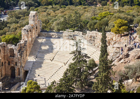 Athen, die Hauptstadt Griechenlands Theater des Dionysos (Herodes Atticus) an der Akropolis, Stockfoto