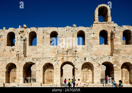 Athen, die Hauptstadt Griechenlands Theater des Dionysos (Herodes Atticus) an der Akropolis, Stockfoto