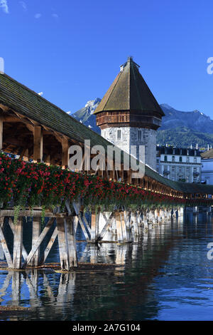 Kapelle Brücke; kapellbrucke; Luzern; Schweiz Stockfoto