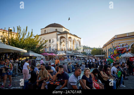 Athen, die Hauptstadt Griechenlands Tzistarakis Moschee ist eine osmanische Moschee, im Jahre 1759 erbaut, in Monastiraki Platz, Zentral Athen Stockfoto