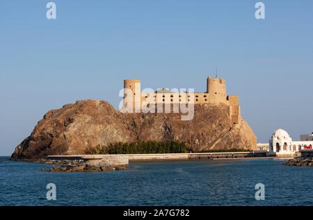 Forts Jalali, Sultan's Palace, Regierungsviertel, Muscat, Oman Stockfoto