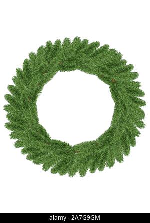 Isolierte leer Weihnachten pine Wreath zu Dekor Stock Vektor