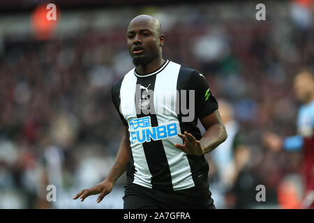 London, Großbritannien. 02 Nov, 2019. In Newcastle Jetro Willems beim Premier League Spiel zwischen West Ham United und Newcastle United im Boleyn Ground, London am Samstag, den 2. November 2019. (Credit: Leila Coker | MI Nachrichten) das Fotografieren dürfen nur für Zeitung und/oder Zeitschrift redaktionelle Zwecke verwendet werden, eine Lizenz für die gewerbliche Nutzung Kreditkarte erforderlich: MI Nachrichten & Sport/Alamy Live News Credit: MI Nachrichten & Sport/Alamy Live News Credit: MI Nachrichten & Sport/Alamy leben Nachrichten Stockfoto