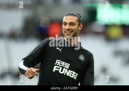 London, Großbritannien. 02 Nov, 2019. Newcastle ist Andy Carroll während der Premier League Match zwischen West Ham United und Newcastle United im Boleyn Ground, London am Samstag, den 2. November 2019. (Credit: Leila Coker | MI Nachrichten) das Fotografieren dürfen nur für Zeitung und/oder Zeitschrift redaktionelle Zwecke verwendet werden, eine Lizenz für die gewerbliche Nutzung Kreditkarte erforderlich: MI Nachrichten & Sport/Alamy Live News Credit: MI Nachrichten & Sport/Alamy Live News Credit: MI Nachrichten & Sport/Alamy leben Nachrichten Stockfoto