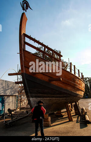 Zypern, Frühling, Lemnasos (Limassol), Schiff Kerynia, 1200 v. Chr. Nachbildung Stockfoto