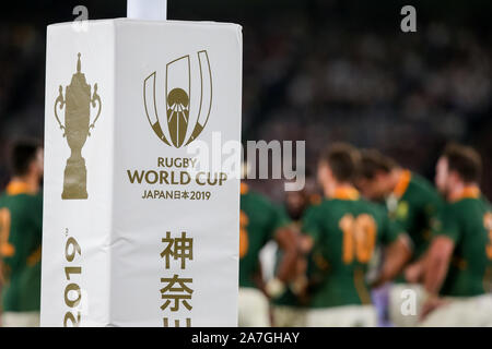 Kanagawa, Japan. 02. Nov 2019. Eine allgemeine Ansicht während der 2019 Rugby World Cup Finale zwischen England und Südafrika bei International Stadium Yokohama in Kanagawa, Japan am 2. November 2019. Quelle: LBA/Alamy leben Nachrichten Stockfoto
