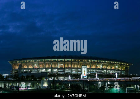 Kanagawa, Japan. 02. Nov 2019. Eine allgemeine Ansicht des Stadions vor der 2019 Rugby World Cup Finale zwischen England und Südafrika bei International Stadium Yokohama in Kanagawa, Japan am 2. November 2019. Quelle: LBA/Alamy leben Nachrichten Stockfoto