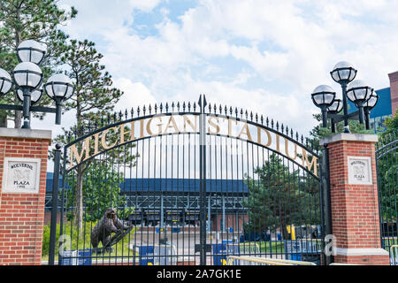 Ann Arbor, MI - 21. September 2019: Gate Eingang an der Universität von Michigan Stadium, Heimat der Michigan Wolverines Stockfoto