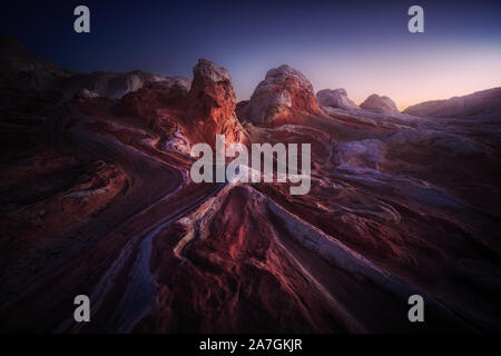 Nacht im White Pocket, Arizona, USA, ist ein Remote-Region des Paria Plateau, die zentrale geographische Merkmal der Vermillion Cliffs National Monument. Stockfoto